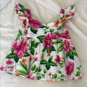Janie and Jack Pink and Green Floral Top